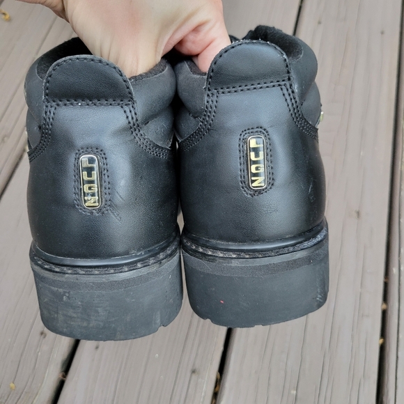Vintage 90s y2k Lugz Black Leather Lace-up Baseball‎ Toe Chunky Ankle Boots 10 main image 6